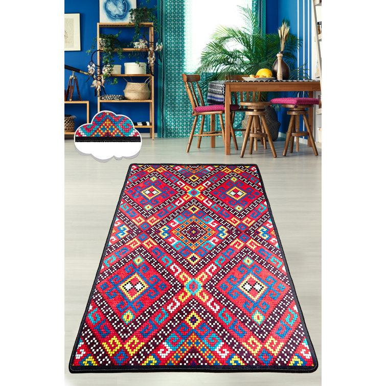Bless international Flatweave Machine Washable Moroccan Rug Wayfair
